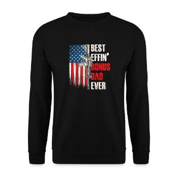 Meilleur de beau-père bonus de tous les temps - Sweat-shirt Unisexe - noir - Devant - Alina (178cm) & Michal (187cm)