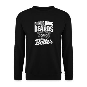 Bonus-Väter Bärte Besserer Stiefvater Vater - Unisex Pullover - Schwarz - Vorne - Alina (178cm) & Michal (187cm)