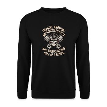 Motorcycles Exist Chopper Motorcycle Rider Biker - Unisex Sweatshirt - black - Front - Alina (178cm) & Michal (187cm)