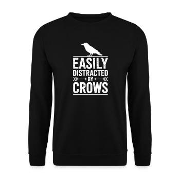 Paroles de corbeau Corbeaux Cadeau drôle de corbeau - Sweat-shirt Unisexe - noir - Devant - Alina (178cm) & Michal (187cm)
