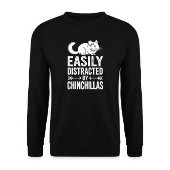 Chinchilla Sprüche Lustiges Chinchillas Geschenk - Unisex Pullover - Schwarz - Vorne - Alina (178cm) & Michal (187cm)