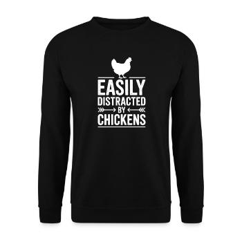Chicken Sayings Chicken Funny Chicken Gift - Unisex Sweatshirt - black - Front - Alina (178cm) & Michal (187cm)