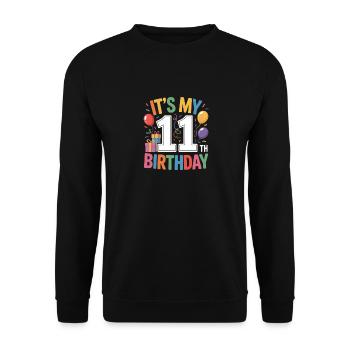 11e anniversaire - Sweat-shirt Unisexe - noir - Devant - Alina (178cm) & Michal (187cm)