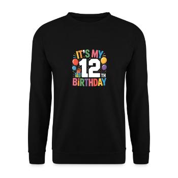 12th birthday - Unisex Sweatshirt - black - Front - Alina (178cm) & Michal (187cm)