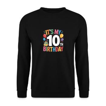 10th birthday - Unisex Pullover - Schwarz - Vorne - Alina (178cm) & Michal (187cm)