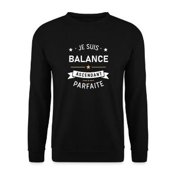 Balance Ascendant Parfaite - Sweat-shirt Unisexe - noir - Devant - Alina (178cm) & Michal (187cm)
