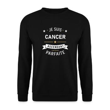 Ascendant Cancer Parfaite - Sweat-shirt Unisexe - noir - Devant - Alina (178cm) & Michal (187cm)