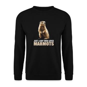 Murmeltiere Murmeltier - Unisex Pullover - Schwarz - Vorne - Alina (178cm) & Michal (187cm)