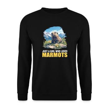 Murmeltiere Murmeltier - Unisex Pullover - Schwarz - Vorne - Alina (178cm) & Michal (187cm)