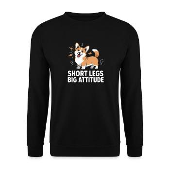 Corgi Short Legs Big Attitude Funny - Unisex Sweatshirt - black - Front - Alina (178cm) & Michal (187cm)