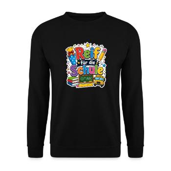 Schulkind 2026 Einschulung 2026 Schulanfang - Unisex Pullover - Schwarz - Vorne - Alina (178cm) & Michal (187cm)