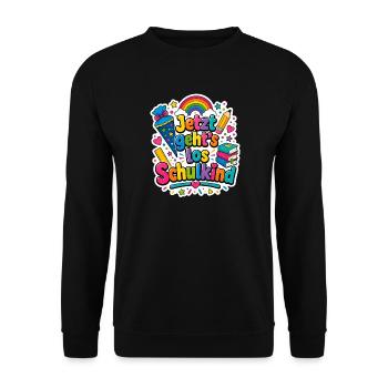 Schulkind 2026 Einschulung 2026 Schulanfang - Unisex Pullover - Schwarz - Vorne - Alina (178cm) & Michal (187cm)