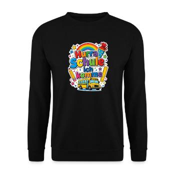 Schulkind 2026 Einschulung 2026 Schulanfang - Unisex Pullover - Schwarz - Vorne - Alina (178cm) & Michal (187cm)