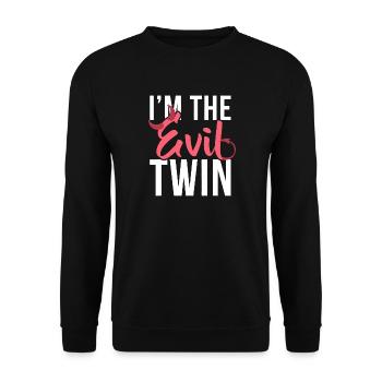 Evil Twin Script Illustration - Unisex Sweatshirt - black - Front - Alina (178cm) & Michal (187cm)