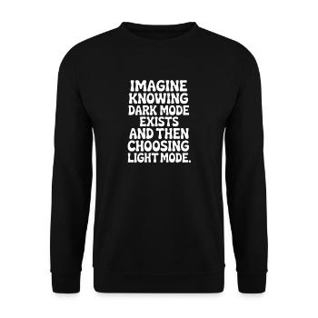 Le mode sombre existe Programmeur IT Nerd Coder Office - Sweat-shirt Unisexe - noir - Devant - Alina (178cm) & Michal (187cm)