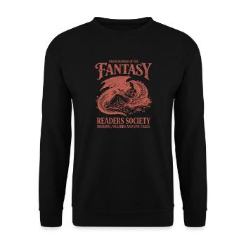 Fantastic Readers' Society Dragon fantasy - Unisex Sweatshirt - black - Front - Alina (178cm) & Michal (187cm)