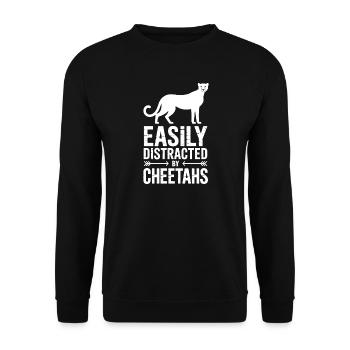 Cheetah Sayings Cheetah Funny Cheetah Gift - Unisex Sweatshirt - black - Front - Alina (178cm) & Michal (187cm)