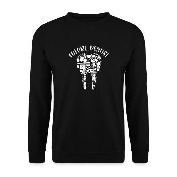 Future Dentist Tooth Icon Collage - Unisex Sweatshirt - black - Front - Alina (178cm) & Michal (187cm)