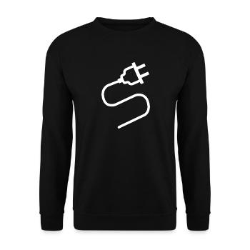Electric Plug Line Art - Unisex Sweatshirt - black - Front - Alina (178cm) & Michal (187cm)