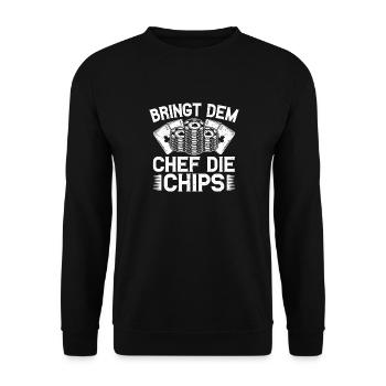 Casino Bringt Dem Chef Die Chips Glücksspiel - Unisex Pullover - Schwarz - Vorne - Alina (178cm) & Michal (187cm)