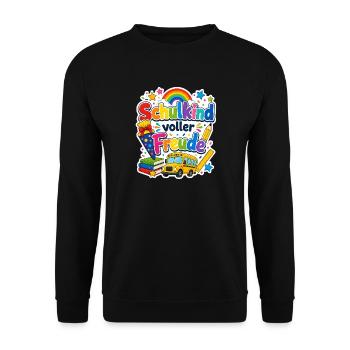 Schulkind 2026 Einschulung 2026 Schulanfang - Unisex Pullover - Schwarz - Vorne - Alina (178cm) & Michal (187cm)