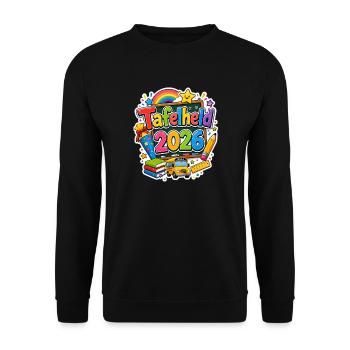 Schulkind 2026 Einschulung 2026 Schulanfang - Unisex Pullover - Schwarz - Vorne - Alina (178cm) & Michal (187cm)