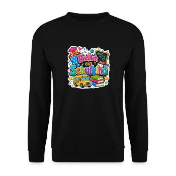 Schulkind 2026 Einschulung 2026 Schulanfang - Unisex Pullover - Schwarz - Vorne - Alina (178cm) & Michal (187cm)