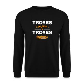 Troyes: un jour, toujours - Sweat-shirt Unisexe - noir - Devant - Alina (178cm) & Michal (187cm)