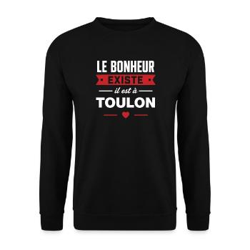 Bonheur existe à Toulon - Sweat-shirt Unisexe - noir - Devant - Alina (178cm) & Michal (187cm)