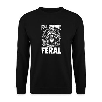 Trash Panda Raccoon - Unisex Sweatshirt - black - Front - Alina (178cm) & Michal (187cm)