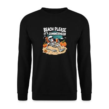 Beach Please Summerween Halloween - Unisex Pullover - Schwarz - Vorne - Alina (178cm) & Michal (187cm)