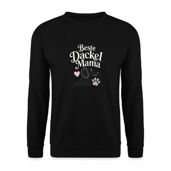 Beste Dackel Mama Dachshund Mom Gift for Dog Lover - Unisex Pullover - Schwarz - Vorne - Alina (178cm) & Michal (187cm)