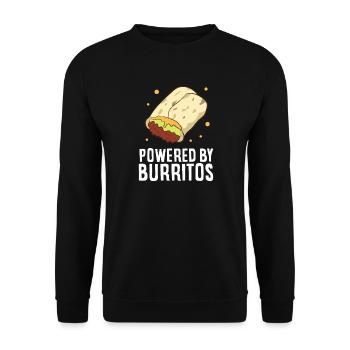 Angetrieben von Burritos - Unisex Pullover - Schwarz - Vorne - Alina (178cm) & Michal (187cm)