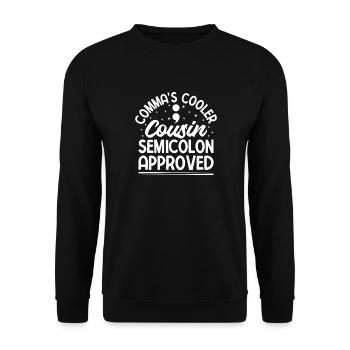 Point-virgule approuvé pour refroidisseur point-virgule - Sweat-shirt Unisexe - noir - Devant - Alina (178cm) & Michal (187cm)
