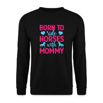 Hobby Horse Rider Horses With Mommy English Riding - Unisex Pullover - Schwarz - Vorne - Alina (178cm) & Michal (187cm)