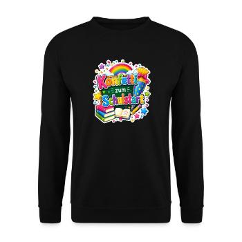 Schulkind 2026 Einschulung 2026 Schulanfang - Unisex Pullover - Schwarz - Vorne - Alina (178cm) & Michal (187cm)