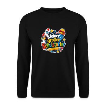 Schulkind 2026 Einschulung 2026 Schulanfang - Unisex Pullover - Schwarz - Vorne - Alina (178cm) & Michal (187cm)