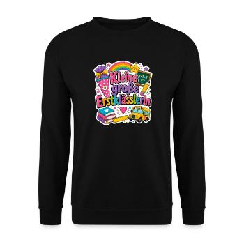Schulkind 2026 Einschulung 2026 Schulanfang - Unisex Pullover - Schwarz - Vorne - Alina (178cm) & Michal (187cm)