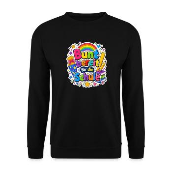 Schulkind 2026 Einschulung 2026 Schulanfang - Unisex Pullover - Schwarz - Vorne - Alina (178cm) & Michal (187cm)