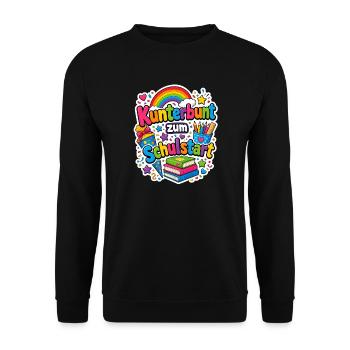 Schulkind 2026 Einschulung 2026 Schulanfang - Unisex Pullover - Schwarz - Vorne - Alina (178cm) & Michal (187cm)
