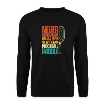 Ne sous-estimez jamais le vieux pickleball - Sweat-shirt Unisexe - noir - Devant - Alina (178cm) & Michal (187cm)