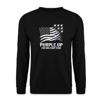 Violet pour les enfants militaires - Sweat-shirt Unisexe - noir - Devant - Alina (178cm) & Michal (187cm)