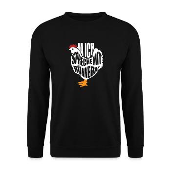 Chicken Whisperer Chicken Chicken Keeper Chickens - Unisex Sweatshirt - black - Front - Alina (178cm) & Michal (187cm)