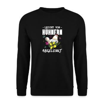 Hühnerflüsterer Huhn Hühnerhalter Hühner - Unisex Pullover - Schwarz - Vorne - Alina (178cm) & Michal (187cm)