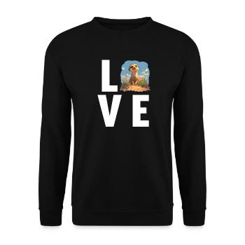 Meerkat Erdmännchen - Unisex Pullover - Schwarz - Vorne - Alina (178cm) & Michal (187cm)