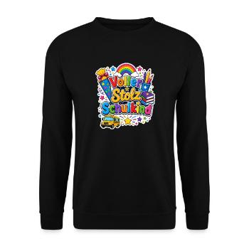 Schulkind 2026 Einschulung 2026 Schulanfang - Unisex Pullover - Schwarz - Vorne - Alina (178cm) & Michal (187cm)