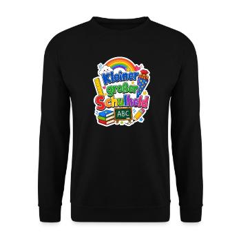 Schulkind 2026 Einschulung 2026 Schulanfang - Unisex Pullover - Schwarz - Vorne - Alina (178cm) & Michal (187cm)