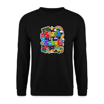 Schulkind 2026 Einschulung 2026 Schulanfang - Unisex Pullover - Schwarz - Vorne - Alina (178cm) & Michal (187cm)