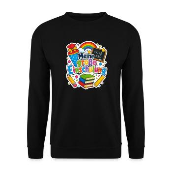 Schulkind 2026 Einschulung 2026 Schulanfang - Unisex Pullover - Schwarz - Vorne - Alina (178cm) & Michal (187cm)