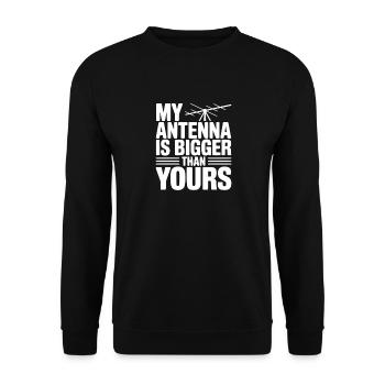 Meine Antenne ist größer als deine - Unisex Pullover - Schwarz - Vorne - Alina (178cm) & Michal (187cm)